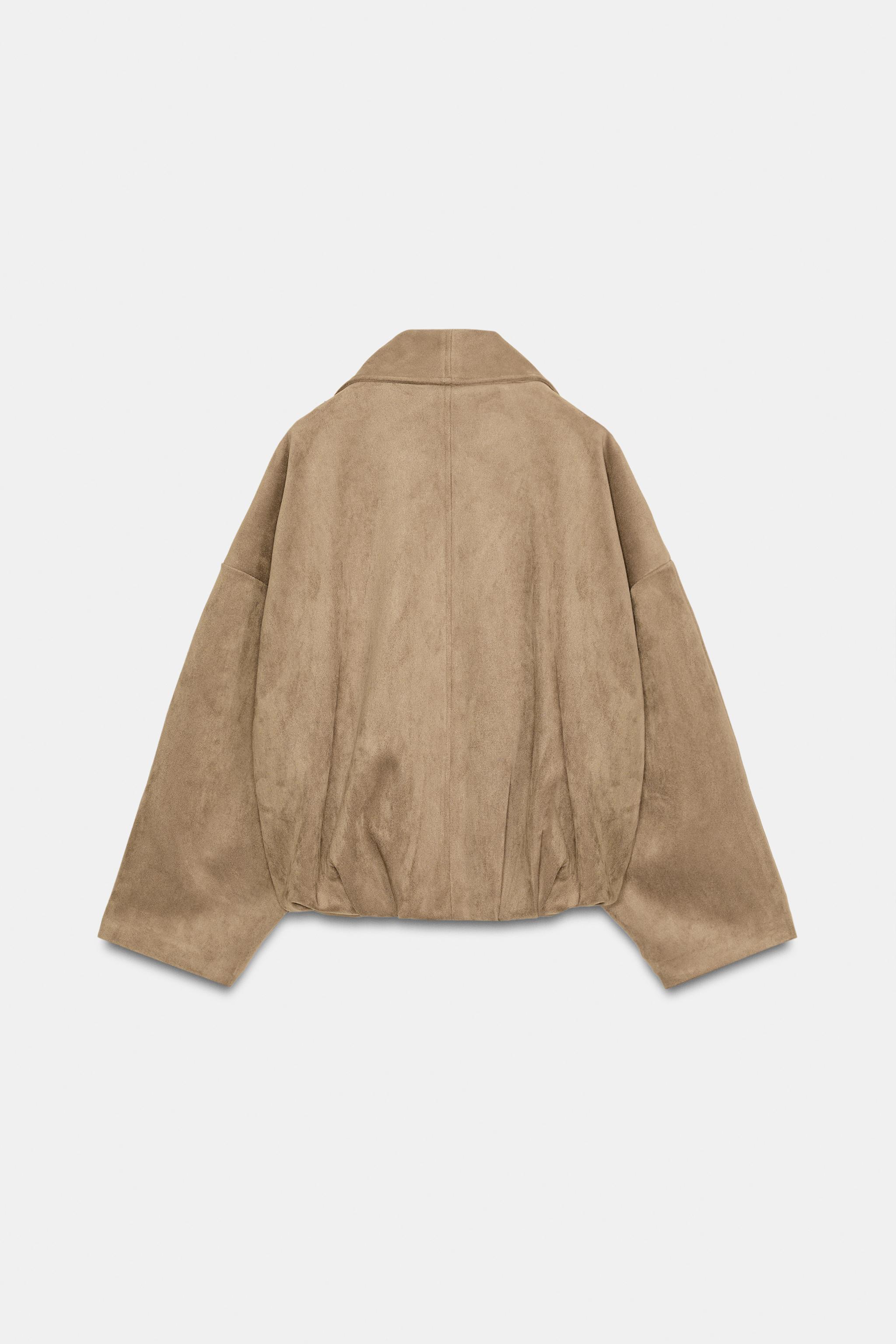 FAUX SUEDE WRAP JACKET